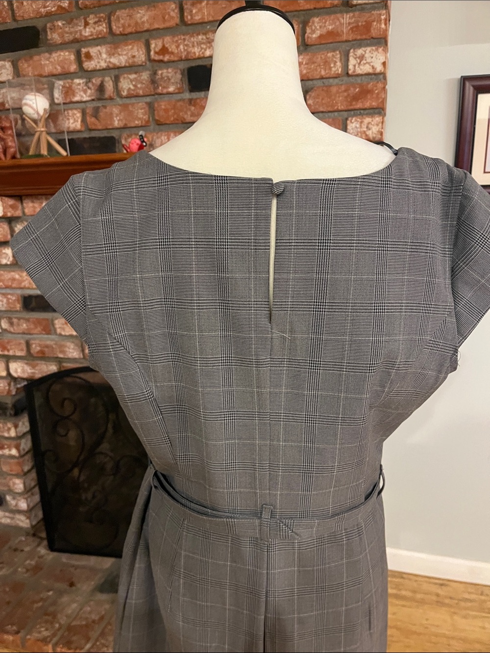A New Day Gray Plaid Sheath Dress Size XL | NWT | Belted Workwear Chic - Picture 7 of 8